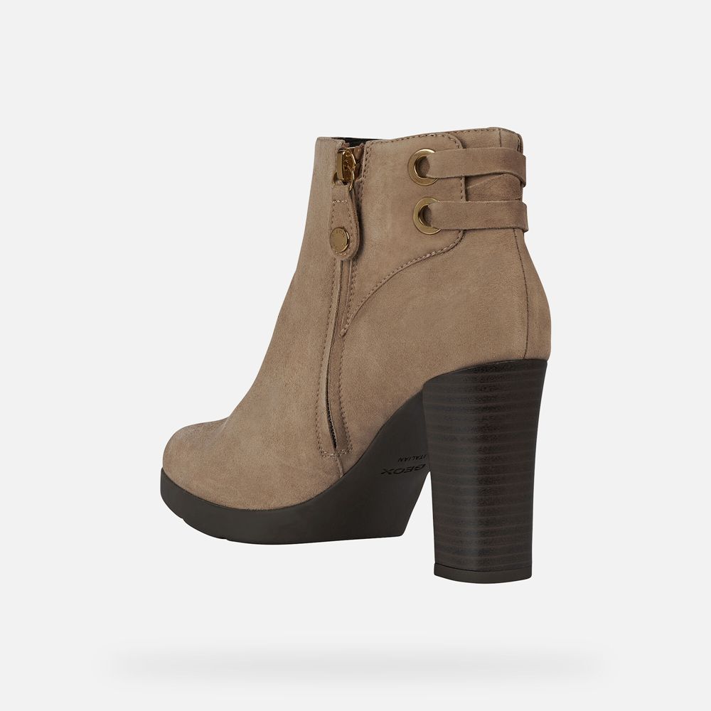 Geox Ankle Boots Dark Beige Anylla - Geox Womens Shoes - KUIBFE456